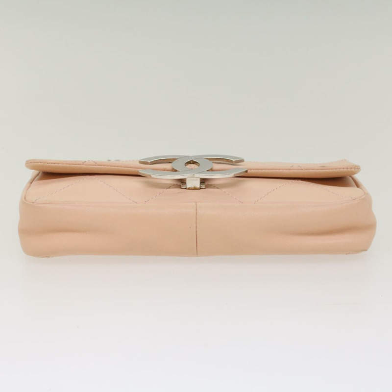 【日本直送】香奈兒 Matelasse 鏈條單肩包 皮革 粉紅色 CC 正品 53097V-4