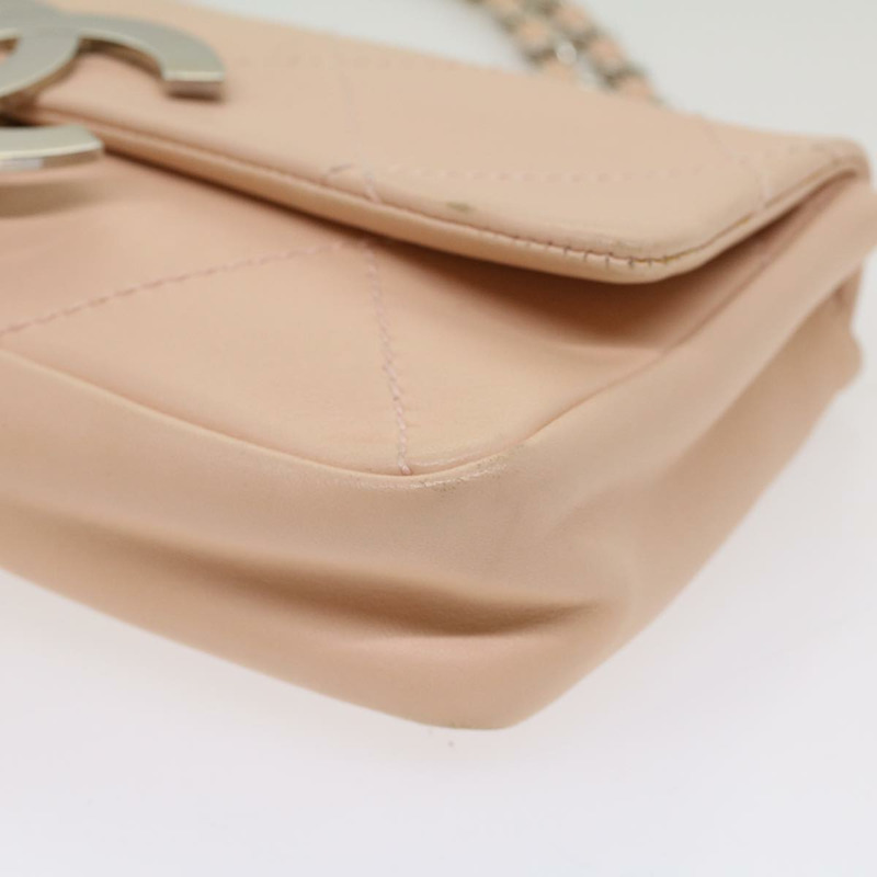 【日本直送】香奈兒 Matelasse 鏈條單肩包 皮革 粉紅色 CC 正品 53097V-8