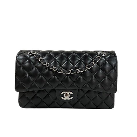 Chanel A01112 Classic Double Flag  羊皮銀扣