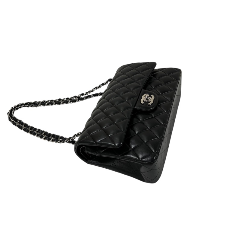Chanel A01112 Classic Double Flag  羊皮銀扣-4