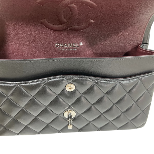 Chanel A01112 Classic Double Flag  羊皮銀扣-10
