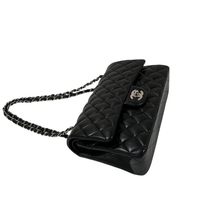 Chanel A01112 Classic Double Flag  羊皮銀扣-12