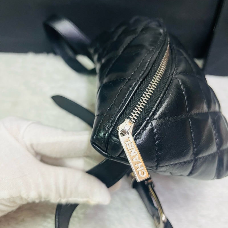 CHANEL 香奈兒超夯櫃姐腰包 員工包 胸口包(黑色)-16