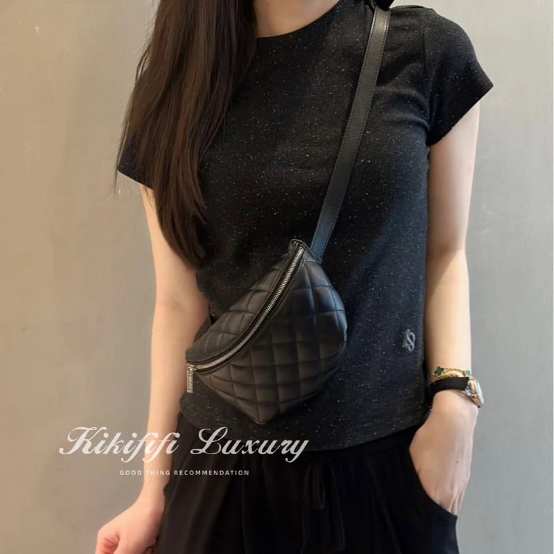CHANEL 香奈兒超夯櫃姐腰包 員工包 胸口包(黑色)-26