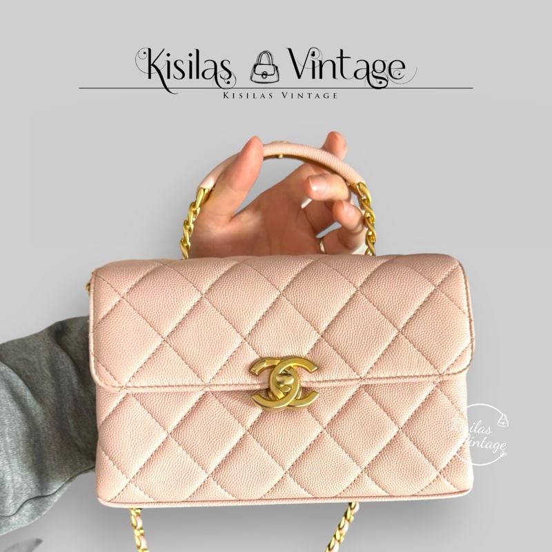 Chanel Caviar Carry me mini粉紅金扣-0