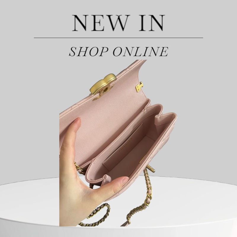 Chanel Caviar Carry me mini粉紅金扣-8