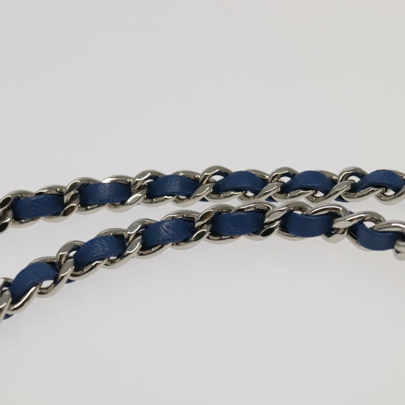 【日本直送】香奈兒鏈單肩包 小羊皮 藍色 CC 正品 bs19049AV-7