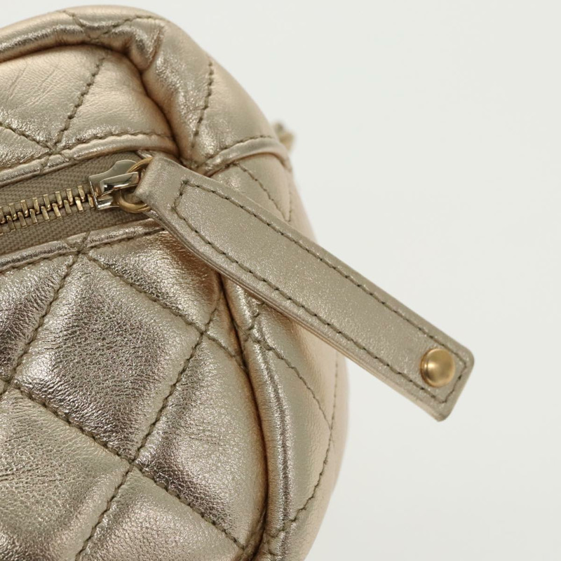 【日本直送】香奈兒 (CHANEL) 絎縫鏈條手提包，羊皮材質，金色雙C標誌，正品編號 100060AV-17