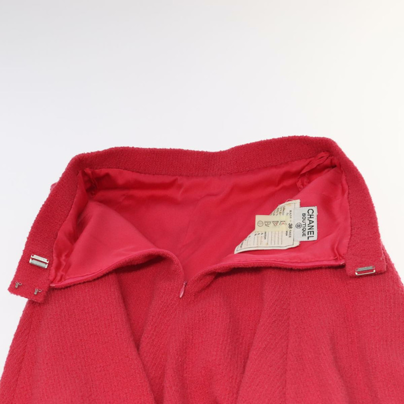 【日本直送】香奈兒夾克和裙子套裝夾克羊毛粉紅金色 CC 正品 am7246V-12
