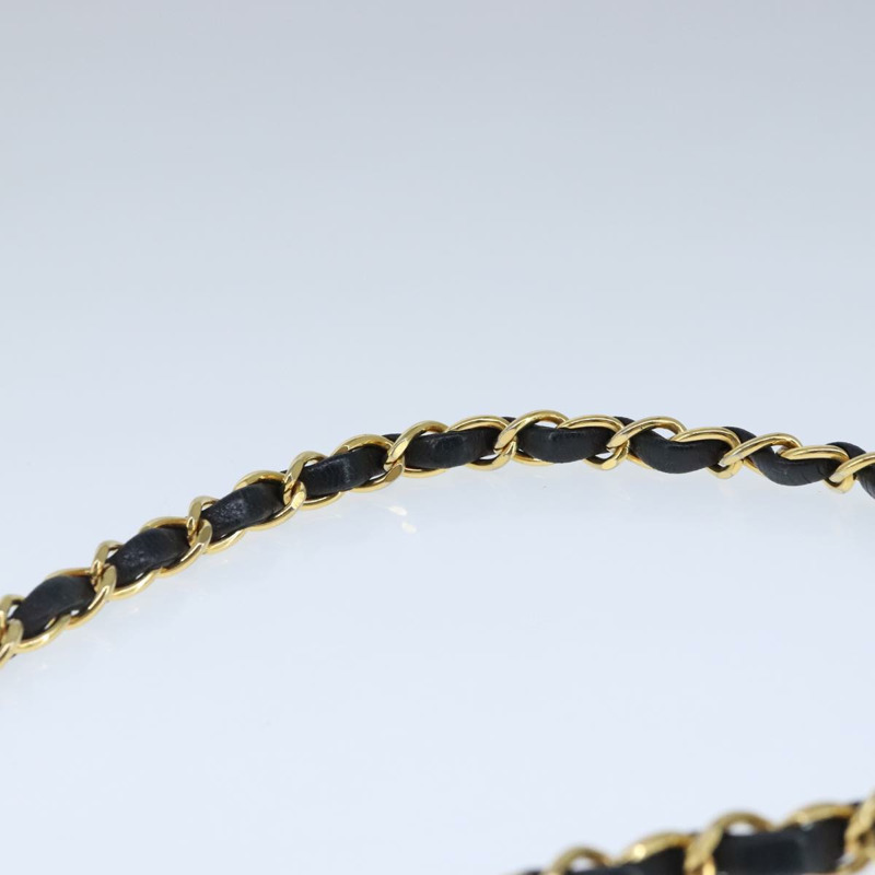 【日本直送】香奈兒 Diana 22 鏈條單肩包 小羊皮 黑金 CC 正品 PP029V-7