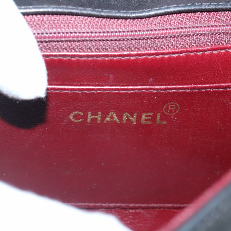 【日本直送】香奈兒 Diana 22 鏈條單肩包 小羊皮 黑金 CC 正品 PP029V-17