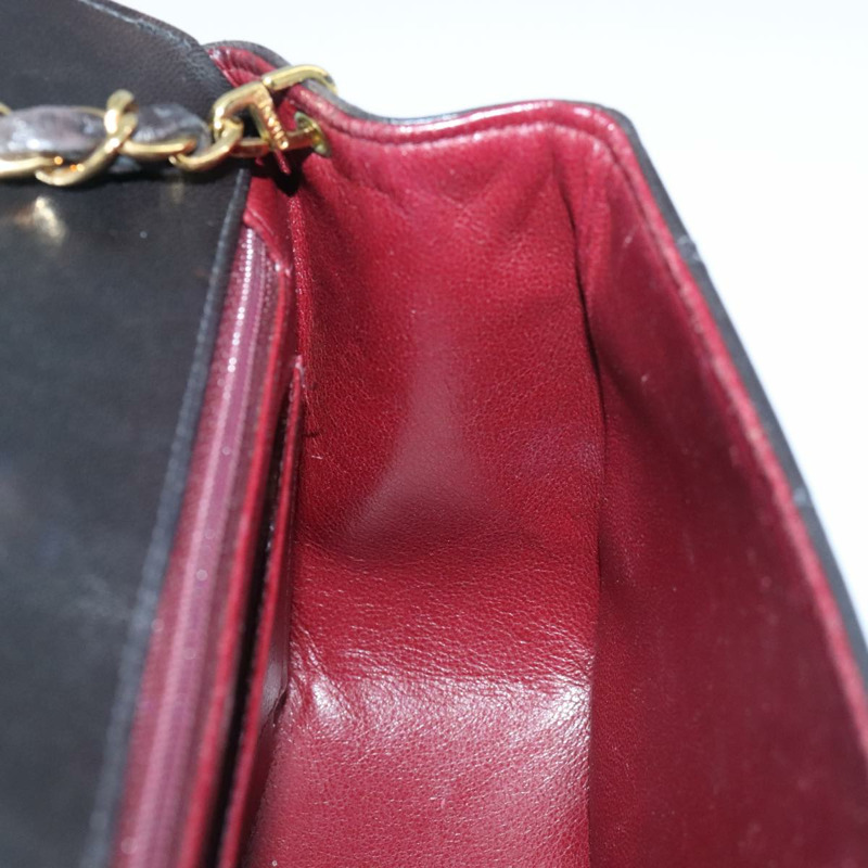 【日本直送】香奈兒 Diana 22 鏈條單肩包 小羊皮 黑金 CC 正品 PP029V-18