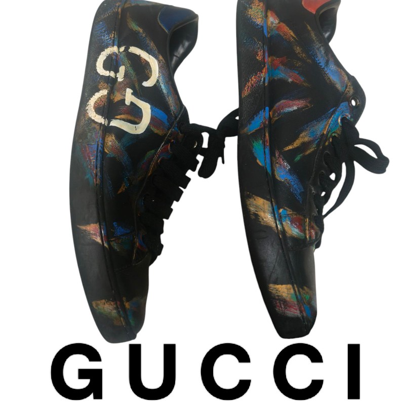 ㊣✨Gucci✨**尺寸10**古馳 彩染 塗鴉 球鞋 保齡球鞋 板鞋 休閒鞋/二手鞋/二手精品🌳二手樹屋🌳-0