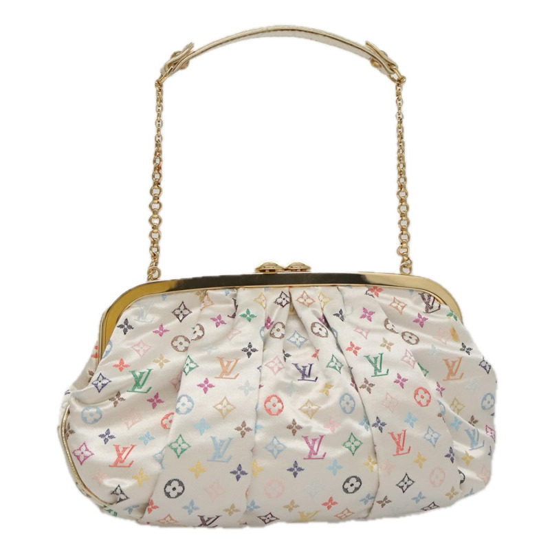 【日本直送】路易威登 (LOUIS VUITTON) 多色緞面 Omoniere 手拿包 白色 M92060 LV 授權 104388SV-0