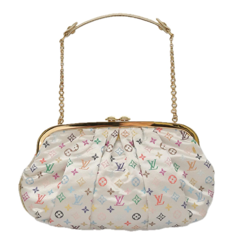 【日本直送】路易威登 (LOUIS VUITTON) 多色緞面 Omoniere 手拿包 白色 M92060 LV 授權 104388SV-12