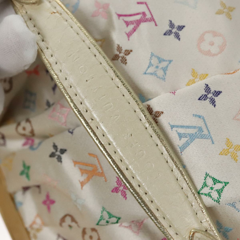 【日本直送】路易威登 (LOUIS VUITTON) 多色緞面 Omoniere 手拿包 白色 M92060 LV 授權 104388SV-18