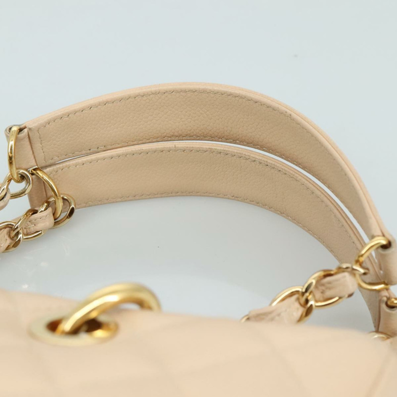 【日本直送】香奈兒 Matelasse 鏈條托特包 魚子醬色 膚色 米色 金 CC 正品 PP121V-7