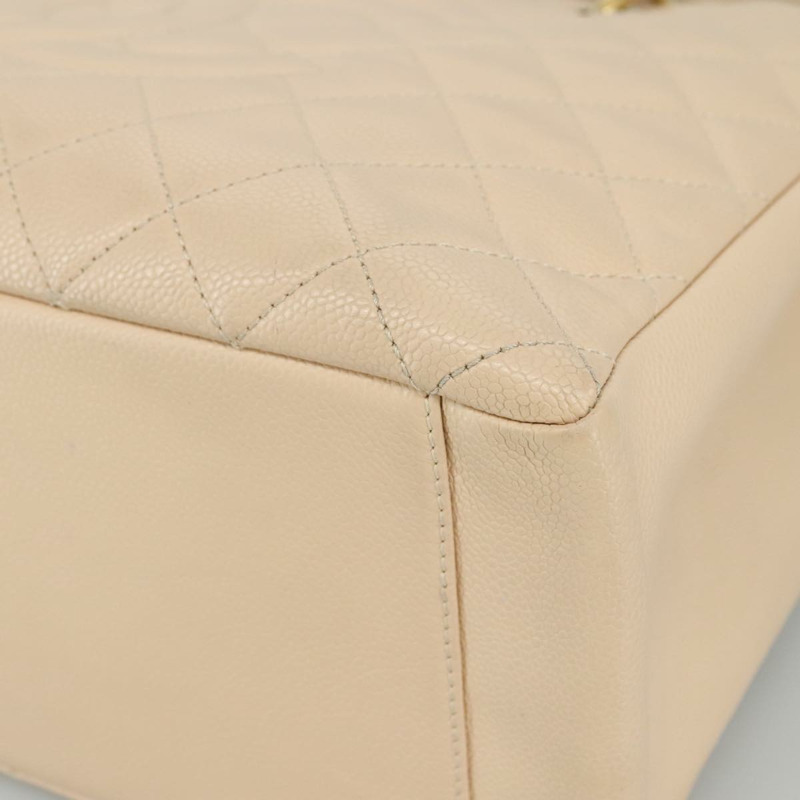 【日本直送】香奈兒 Matelasse 鏈條托特包 魚子醬色 膚色 米色 金 CC 正品 PP121V-8