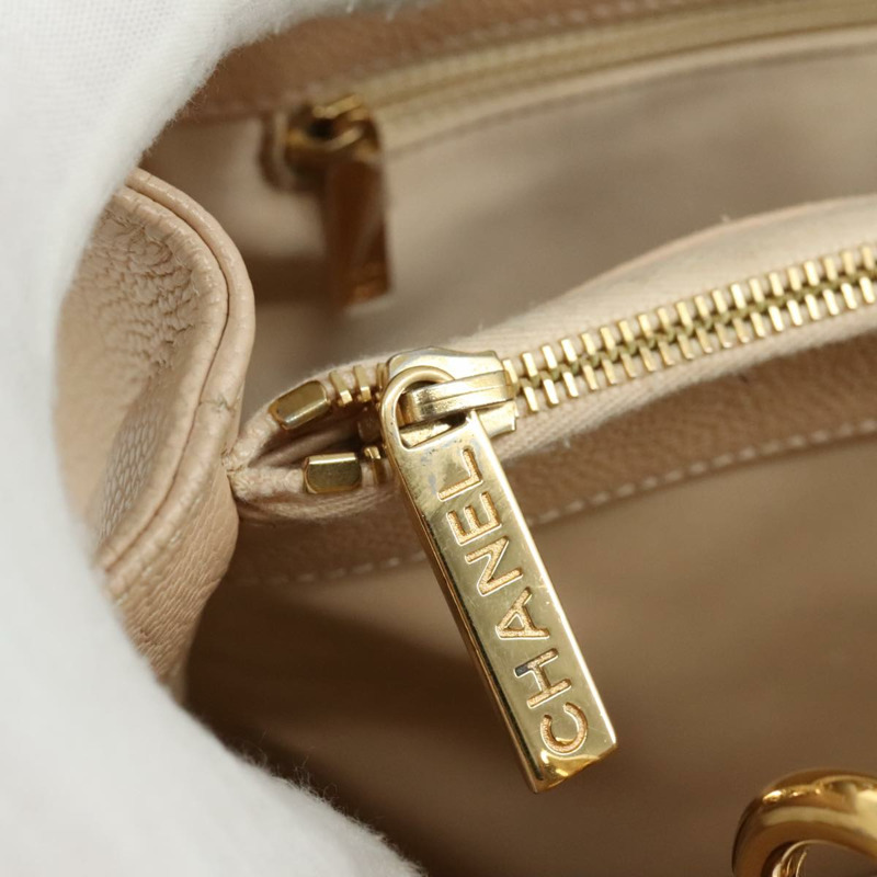 【日本直送】香奈兒 Matelasse 鏈條托特包 魚子醬色 膚色 米色 金 CC 正品 PP121V-9