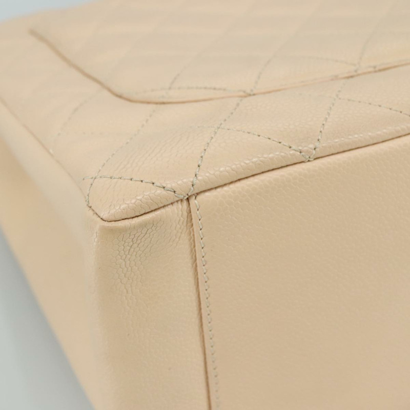 【日本直送】香奈兒 Matelasse 鏈條托特包 魚子醬色 膚色 米色 金 CC 正品 PP121V-15