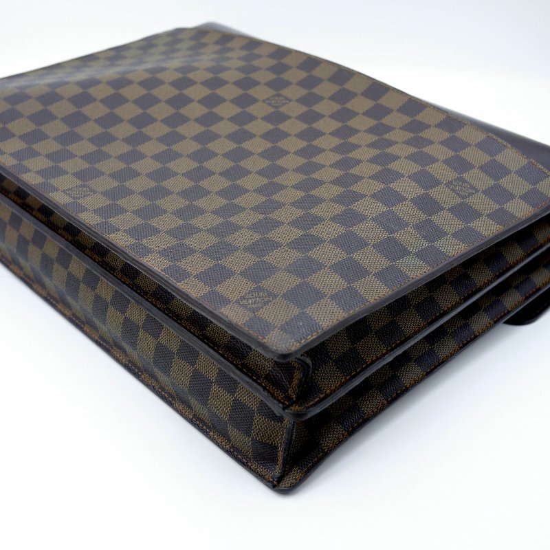 Louis Vuitton 經典棋盤格絕版公事包,LV,路易威登,手提包,電腦包,真皮包,古董包,二手真品,現貨,免運-26