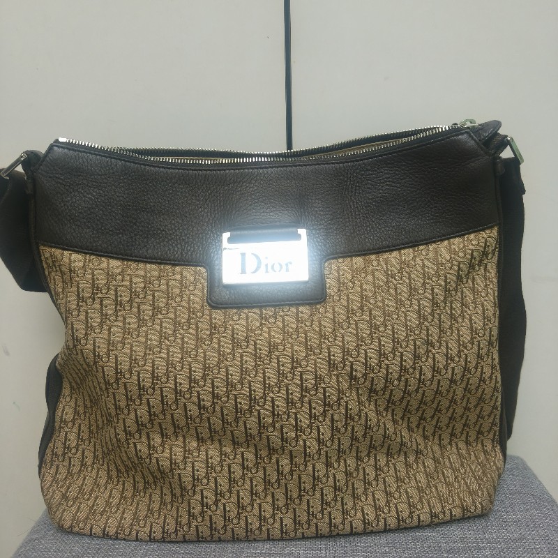 ㊣✨Christian Dior✨迪奧 CD 咖啡色 老花 刺繡 通勤包 肩背包 斜背包/二手包/保證正品🌳二手樹屋🌳-1