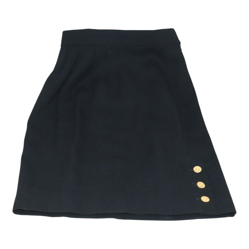 【日本直送】香奈兒 (CHANEL) 羊毛半身裙 黑色 CC 正品 FF3749V-1