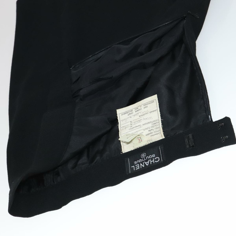 【日本直送】香奈兒 (CHANEL) 羊毛半身裙 黑色 CC 正品 FF3749V-11