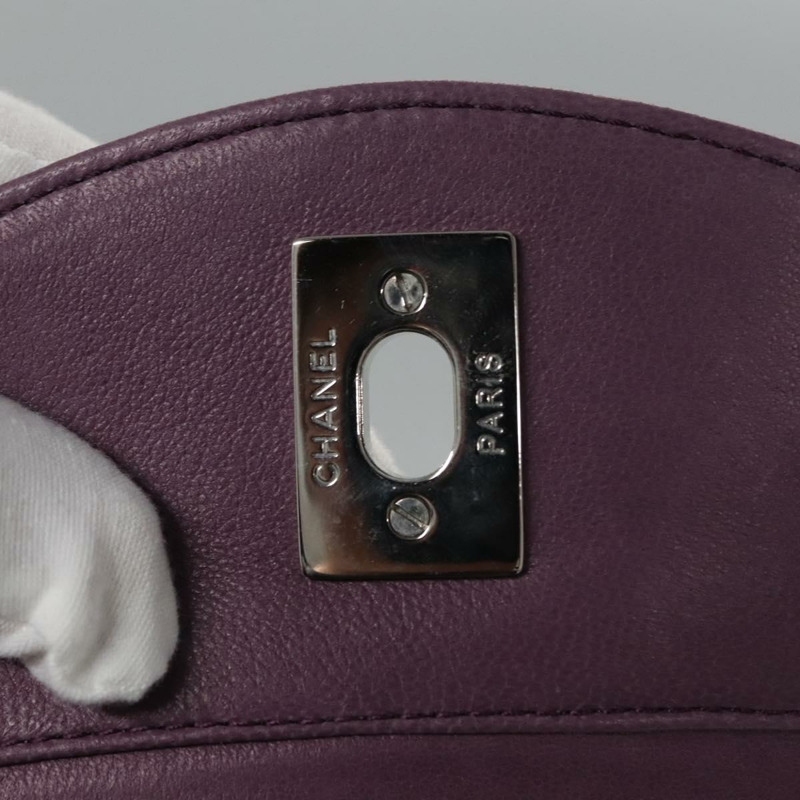 【日本直送】香奈兒 Matelasse 鏈條單肩包 小羊皮 紫色 CC 正品 110303AV-15