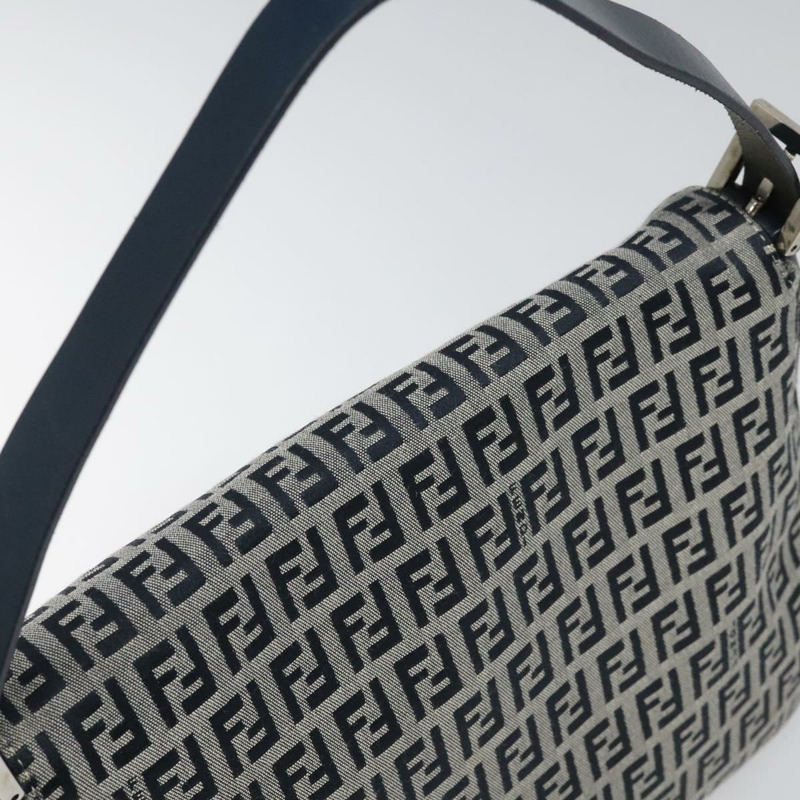 【日本直送】FENDI Zucchino 帆布 Mamma Baguette 單肩包 海軍藍 正品 113562V-5