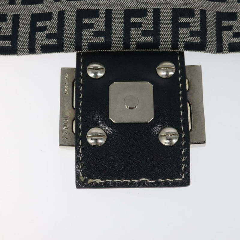 【日本直送】FENDI Zucchino 帆布 Mamma Baguette 單肩包 海軍藍 正品 113562V-9