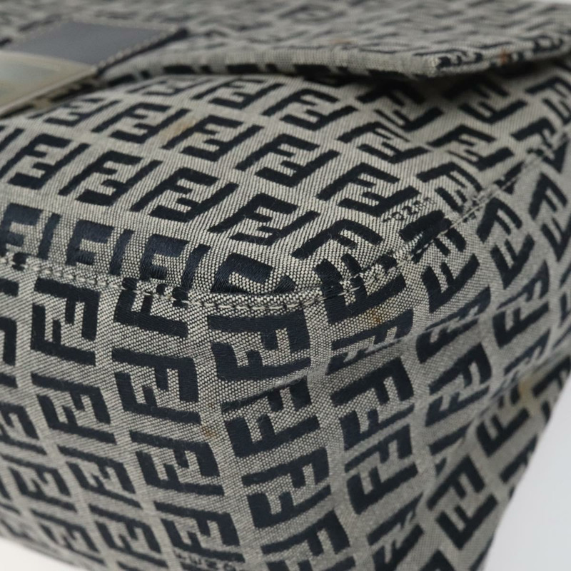 【日本直送】FENDI Zucchino 帆布 Mamma Baguette 單肩包 海軍藍 正品 113562V-13