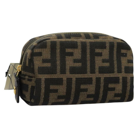 FENDI Zucca 帆布手拿包 棕黑色 正品 114599V