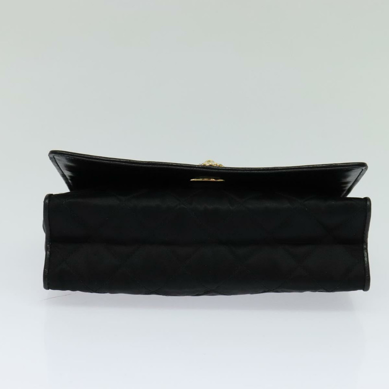【日本直送】香奈兒 Matelasse 鏈條單肩包 緞面黑金 CC 正品 113270AV-4