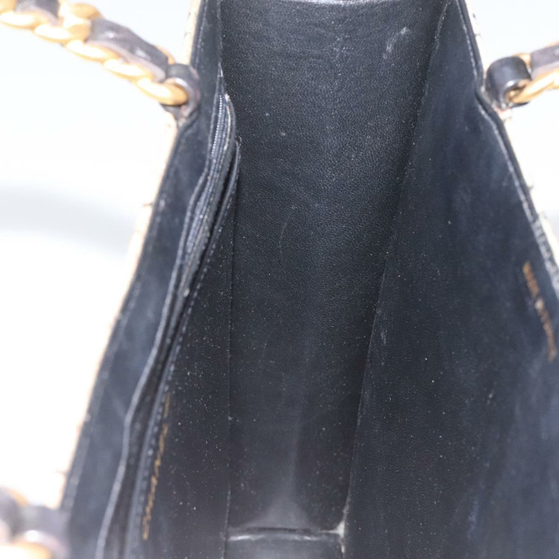 【日本直送】香奈兒巧克力條鏈手提包琺瑯皮革米色 CC 正品 bs23554V-18