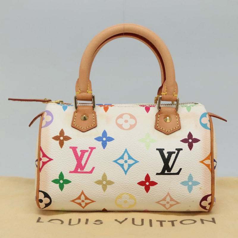 【日本直送】路易威登 Monogram 多色迷你 Speedy 手提包 白色 M92645 正品 EC767AV-11