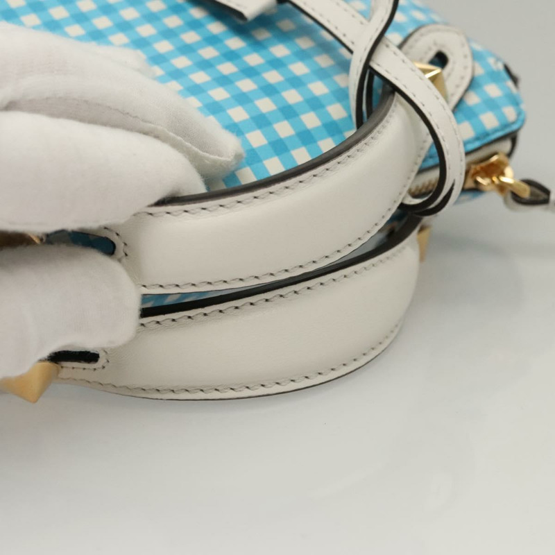 【日本直送】FENDI 肩背包 皮革 淺藍色 白金色 正品 116629V-6
