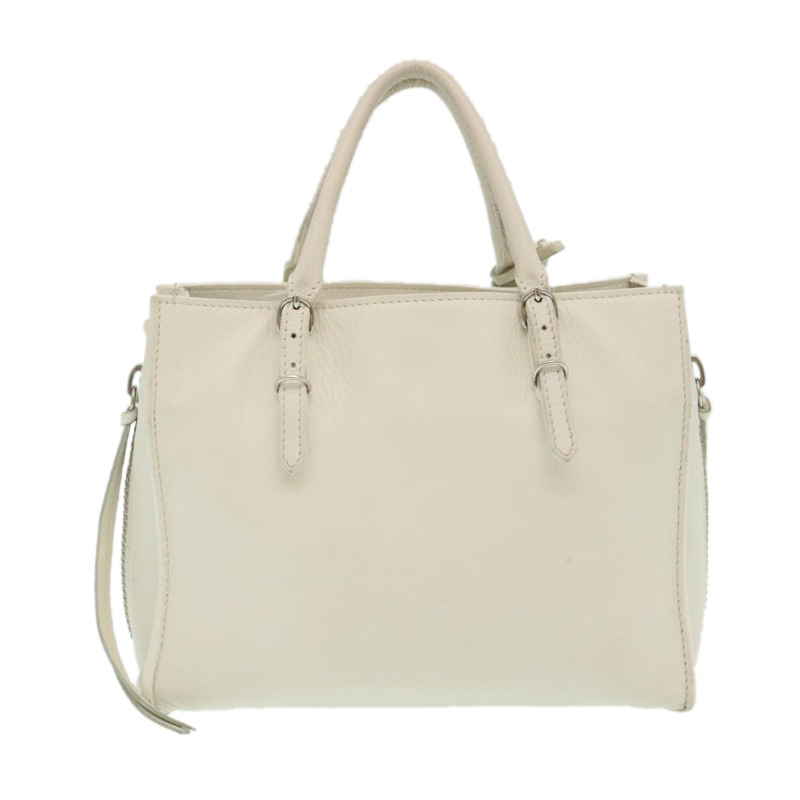 【日本直送】BALENCIAGA 2Way 單肩包 手提包 皮革 白色 正品 am2305gM-1