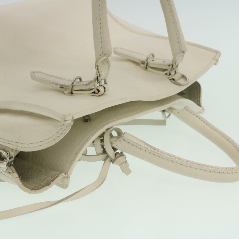 【日本直送】BALENCIAGA 2Way 單肩包 手提包 皮革 白色 正品 am2305gM-5