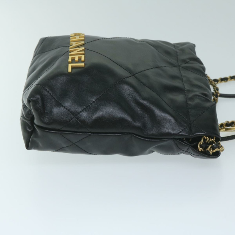 【日本直送】香奈兒 22 鏈條手提包 皮革 黑色 AS3980 CC 正品 59889SM-2