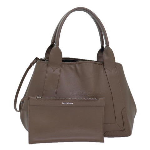 BALENCIAGA 海軍藍 Cabas 手提包 皮革 灰色 339933 正品 80962M
