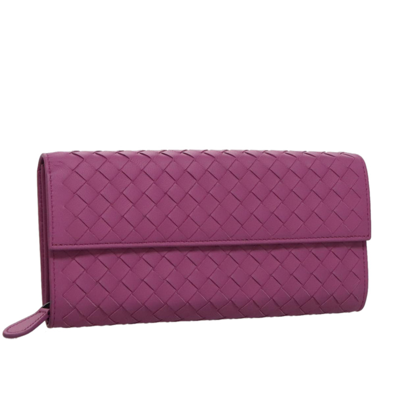【日本直送】BOTTEGA VENETA INTRECCIATO 長版皮夾 皮革 紫色 正品 103477M-0