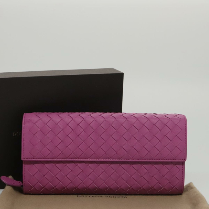 【日本直送】BOTTEGA VENETA INTRECCIATO 長版皮夾 皮革 紫色 正品 103477M-11