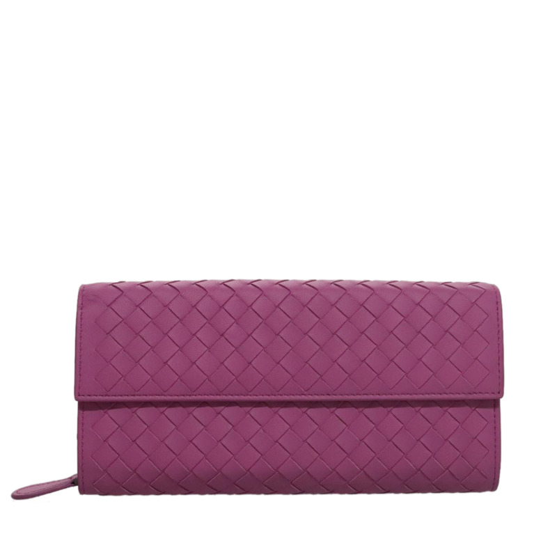 【日本直送】BOTTEGA VENETA INTRECCIATO 長版皮夾 皮革 紫色 正品 103477M-12