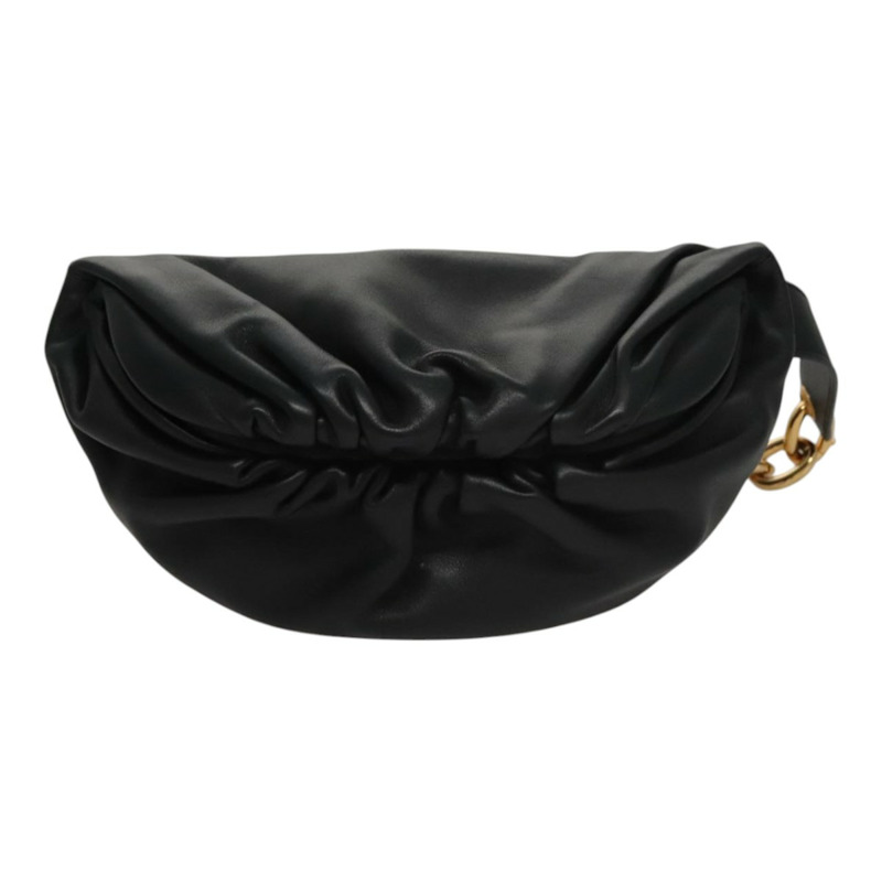 【日本直送】BOTTEGA VENETA 鏈條單肩包 皮革 黑金 正品 FF3702M-13