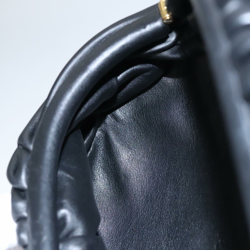 【日本直送】BOTTEGA VENETA 鏈條單肩包 皮革 黑金 正品 FF3702M-17