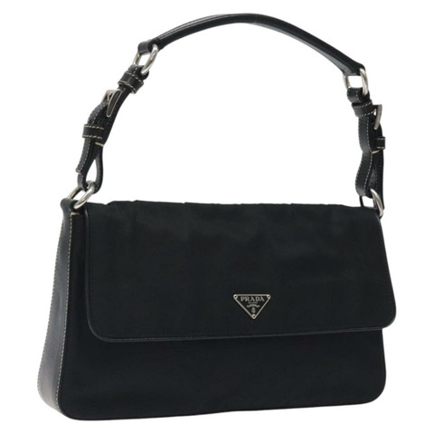 PRADA 單肩包 尼龍 黑銀 正品 118058M
