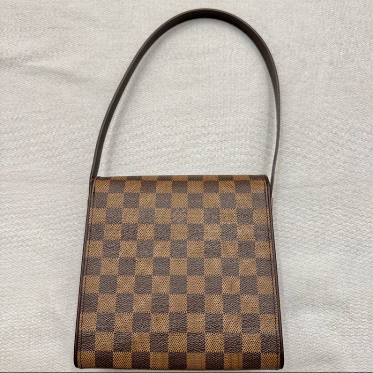 LOUIS VUITTON 棕色 PVC塗層帆布棋盤格 表參道腋下包 豆腐包 肩背包 N51162-6
