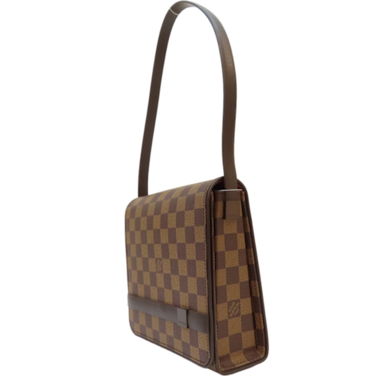 LOUIS VUITTON 棕色 PVC塗層帆布棋盤格 表參道腋下包 豆腐包 肩背包 N51162-7