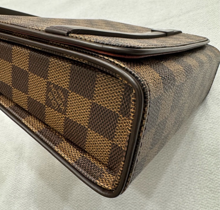 LOUIS VUITTON 棕色 PVC塗層帆布棋盤格 表參道腋下包 豆腐包 肩背包 N51162-23
